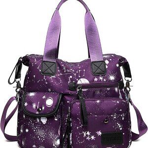 Women Tote Bag Nylon Large Multi Pockets Shoulder Handbag Work Travel